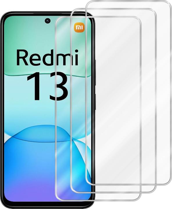 Actual product image Cadorabo Tempered Glass for Xiaomi RedMi 13 4G Fullcover 3x Pack (3 pcs., Xiaomi Redmi Note 13 4G)