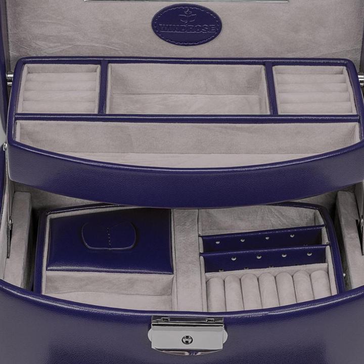 Actual product image Windrose automatic jewellery case Merino Moda dark blue