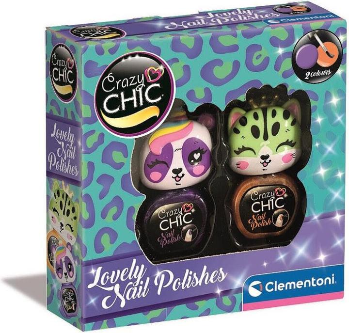 Clementoni Crazy Chic - Lovely Animals Nail Polish - Purple & Orange (18842)