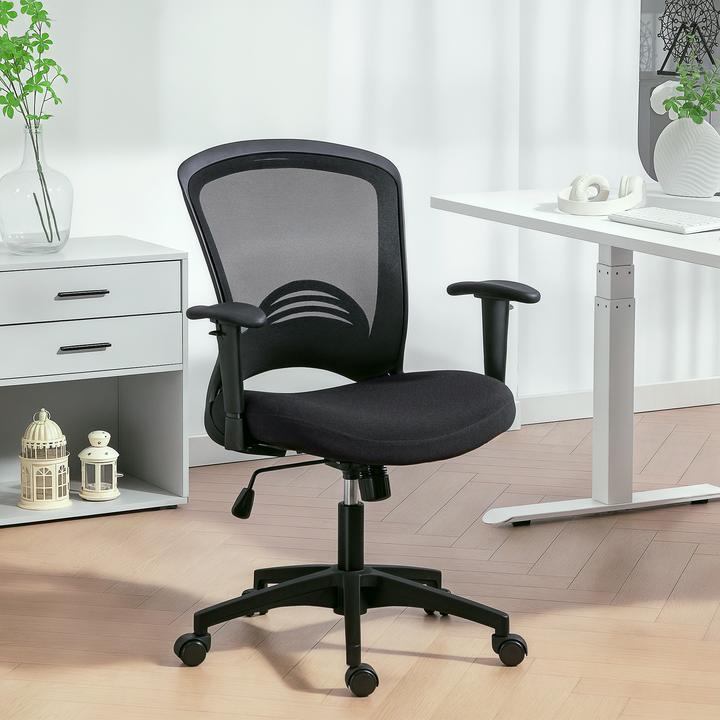 Produktbild Homcom Bürostuhl Polyester, Kunststoff Schwarz