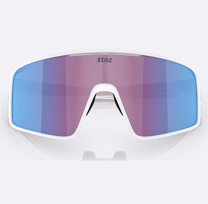 Actual product image Bliz P001S (matt white, White, Nano Optics Nordic Light Begonia - Violet w Blue Multi, Rose/purple blue mirrored)