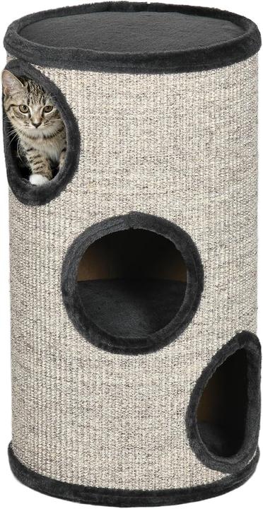 Actual product image PawHut Scratching bin with 3 caves (70 cm, Grey)