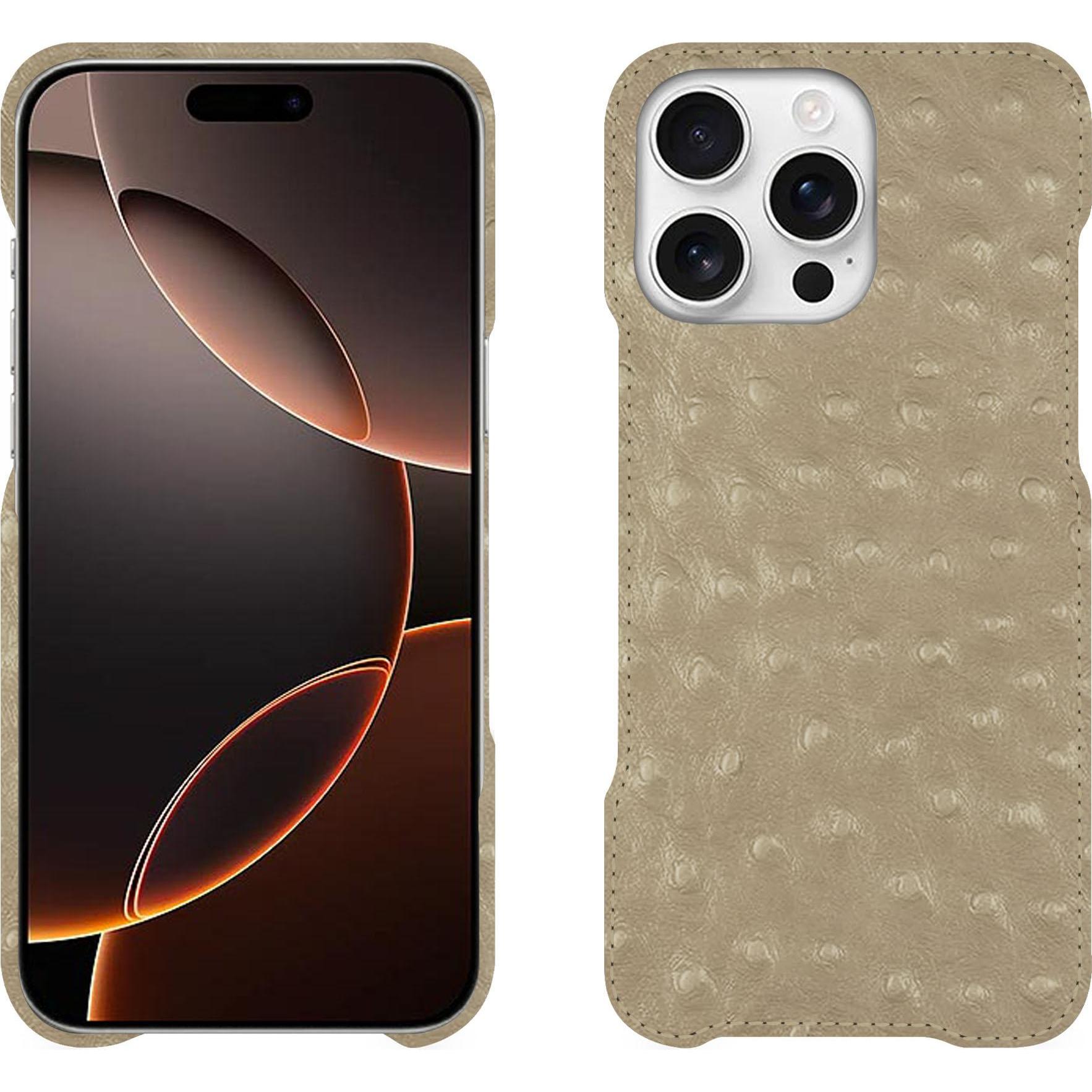Noreve Lederschutzhülle (Apple iPhone 16 Pro), Smartphone Hülle, Beige