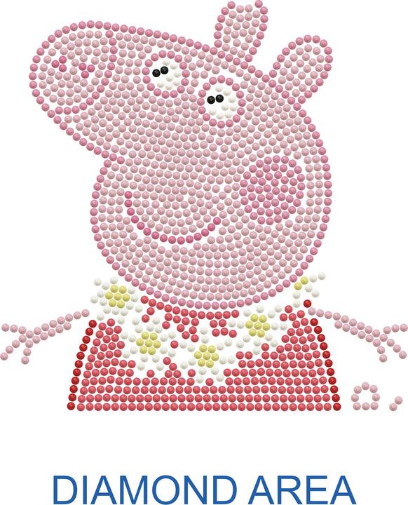 Productafbeelding Diamond Dotz DOTZIES® Original Diamond Painting Set Peppa Pig met 6 motieven: 2 plaatjes 15 x 15 cm, 2