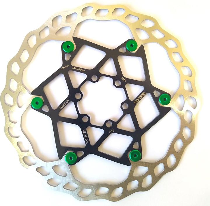 Actual product image Galfer Bike GALFER Disc Wave Floating Ø180mm x 2.0mm green V2 (180 mm)