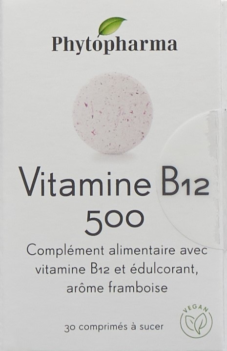 Image du produit Phytopharma Vitamine B12 Lutschtablette 500 mcg (30 pièce(s), Cachets, 40 g)
