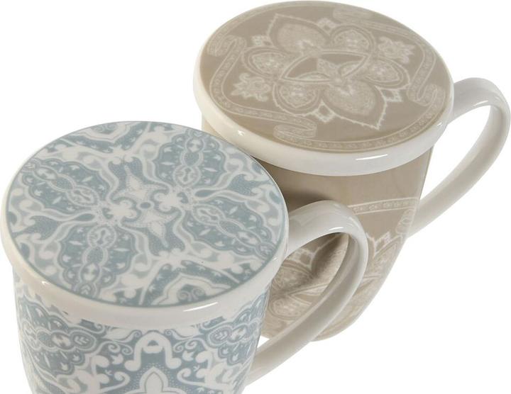 Actual product image Esprit Filtertasse für Teeaufgüsse Home Blau Beige Edelstahl Porzellan 380 ml (2 Stück) (380 ml, 2 x)