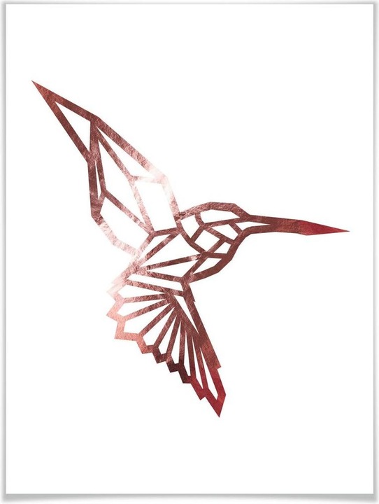 Image du produit Trenddeko Origami colibri - aspect or rose (120 x 150 cm)