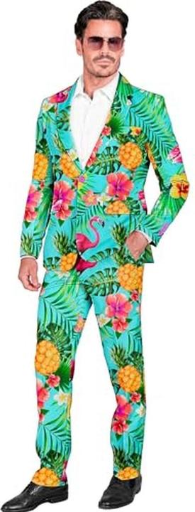 Produktbild Widmann Party Fashion Anzug mit Neon Flamingo Muster Jackett & Hose (XL)