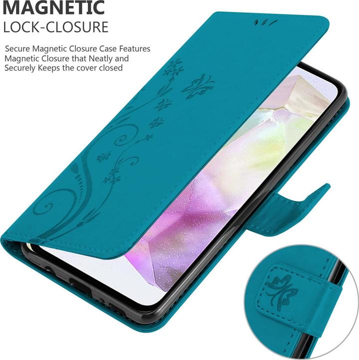 Produktbild Cadorabo Hülle für Samsung Galaxy A35 mit Blumen Muster (Samsung Galaxy A35)