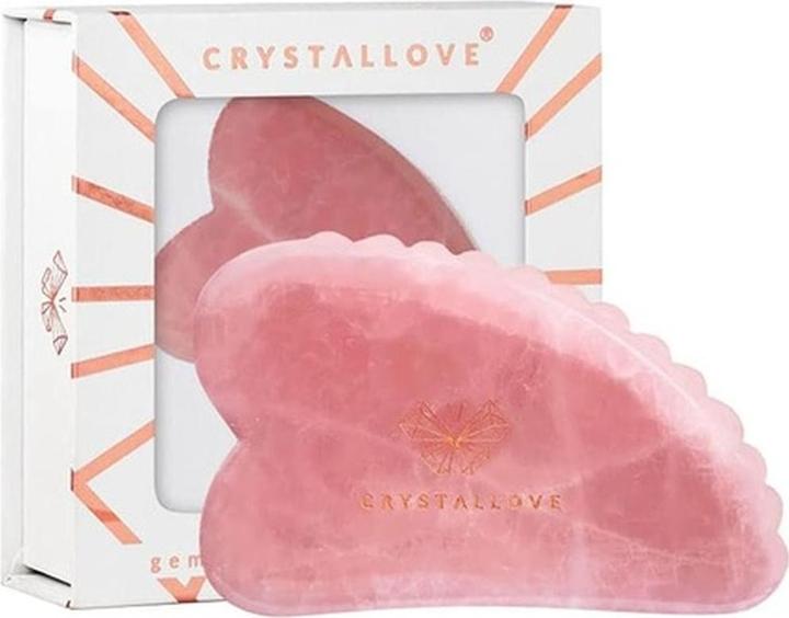 Actual product image Crystallove 3D Rose Quartz Gua Sha Plate