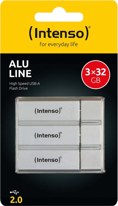 Actual product image Intenso 3521483 USB flash drive 32 GB USB type-A 2.0 silver (32 GB, USB-A)