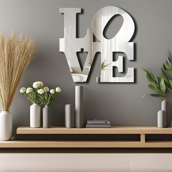 Actual product image Wallxpert Ozgi Love Decorative Mirror (47 x 48 cm)