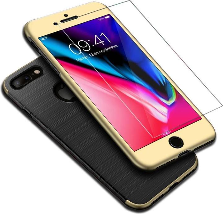 Produktbild König Design Apple iPhone 7 Plus Hülle Case Handy Cover Schutz Tasche Schutzhülle Carbon Gold (Apple iPhone 7 Plus)