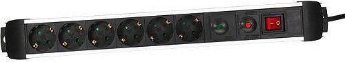 Actual product image InLine Aluminium socket strip (6x, CEE 7/3, 1.50 m)