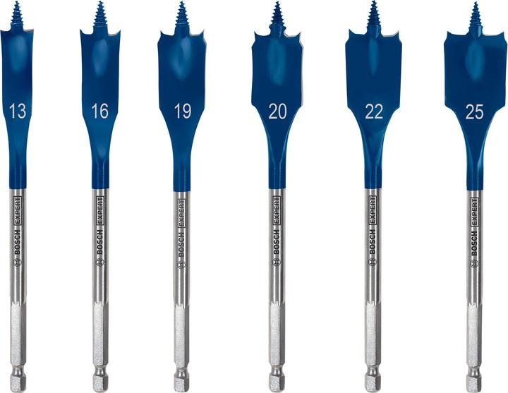 Actual product image Bosch Professional Zubehör Expert SelfCut Speed flat milling bit set, 13/16/19/20/22/25 mm, 6 pcs. (25 mm, 20 mm, 13 mm, 16 mm, 22 mm, 19 mm)