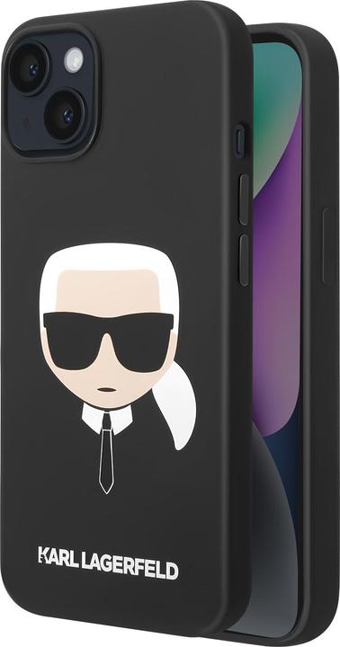 Immagine prodotto Karl Lagerfeld KLHCP14MSLKHBK Custodia rigida per iPhone 14 Plus 6,7" nero / nero Silicone Karl's Head (Apple iPhone 14 Plus)