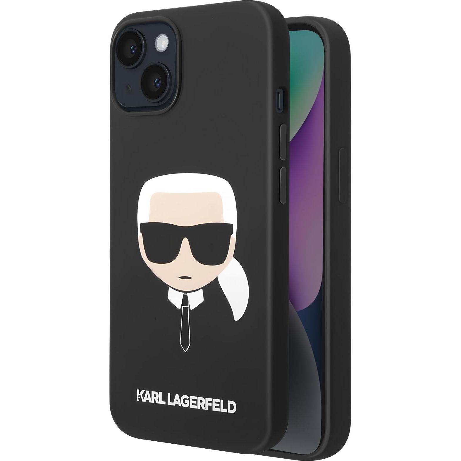 Karl Lagerfeld KLHCP14MSLKHBK iPhone 14 Plus 6.7 "hardcase black / black Silicone Karl's Head (Apple iPhone 14 Plus), Sm...