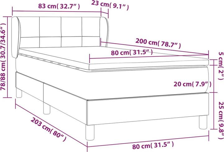 Immagine prodotto vidaXL Boxspringbett (80 x 200 cm)