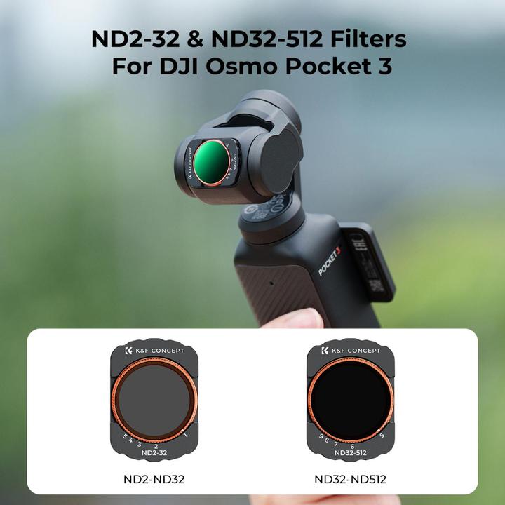 Produktbild K&F Concept Filter Kit Magnetic ND2-ND32+ND32-ND512 (DJI Osmo Pocket 3)