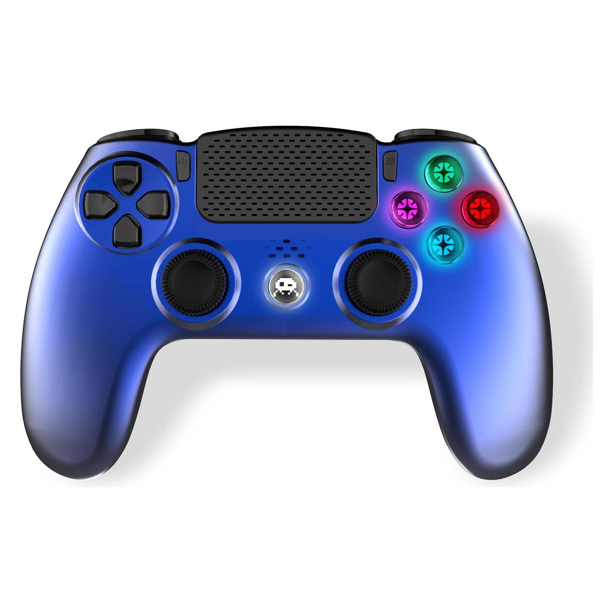 Freaks And Geeks Trade Invaders - Wireless Controller 3, 5 Mm Jack Slot - PS4 (Metal Blue) (PS4), Gaming Controller, Blau