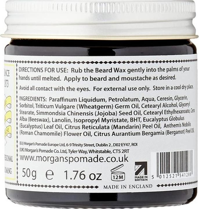 Valori nutrizionali e ingredienti Morgans Pomade Cera per baffi e barba (50 ml)