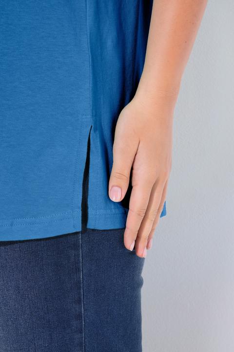 Actual product image Ulla Popken Basic Round Neck Short Sleeve Relaxed Fit Tee (68)