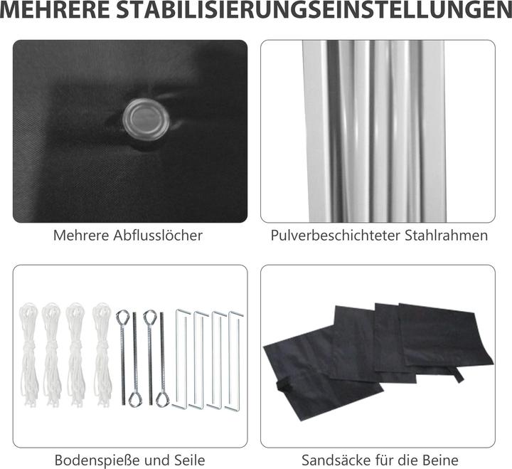 Immagine prodotto Outsunny Faltpavillon mit Zubehör (297 cm, 297 cm)