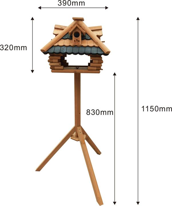 Produktbild Toboli Vogelfutterhaus 115cm mit Ständer Vogelhaus Vogelhäuschen Futterhaus