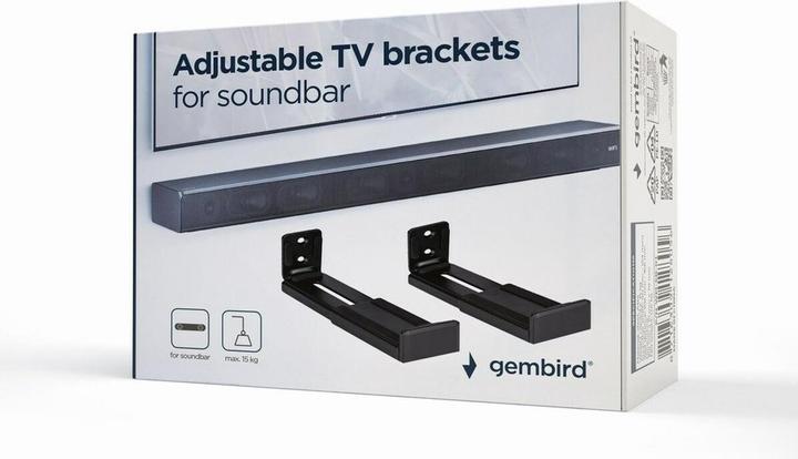 Actual product image Gembird Uniwersalne stalowe uchwyty/wsporniki ścienne np. na soundbar czarne do 15kg (Wall installation)