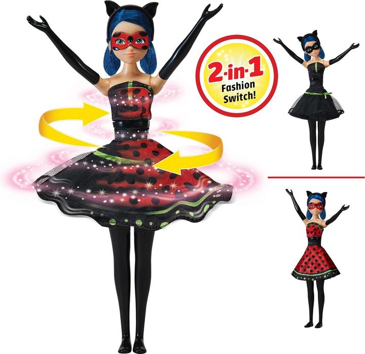 Actual product image Bandai MIRACULOUS Poupée Ladybug avec Outfit Transformation 26 cm 4+