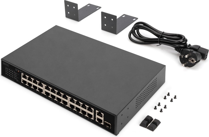 Produktbild Digitus 24 Port FE PoE Switch 2 Uplink Ports (SFP / RJ45) (24 Ports)