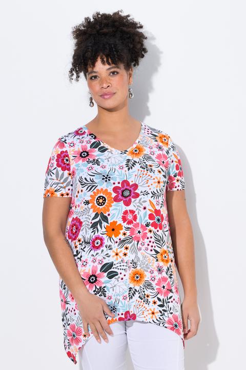 Image du produit Miamoda T-Shirt, Blumenmuster, Zipfelsaum (46)