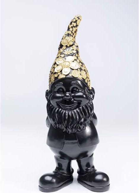 Produktbild Kare Design Deko Figur Zwerg Standing Schwarz Gold 30cm (35.5 x 15.5 x 17 cm)