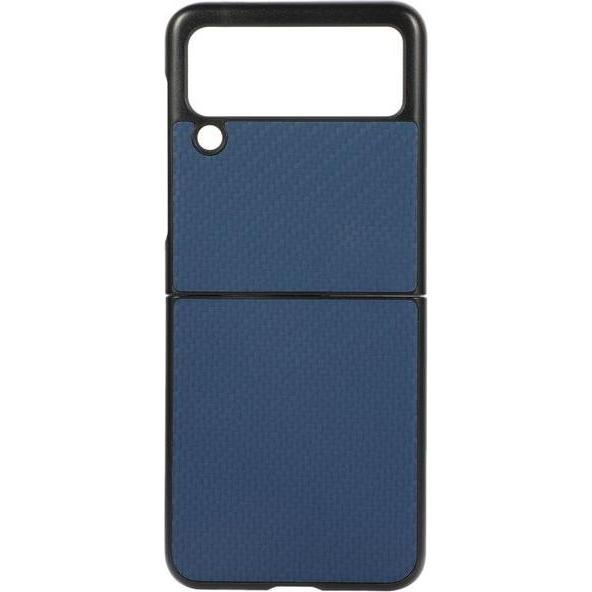 MU Style Carbon Fiber Hardcase Hülle (Samsung Galaxy Z Flip3), Smartphone Hülle, Blau