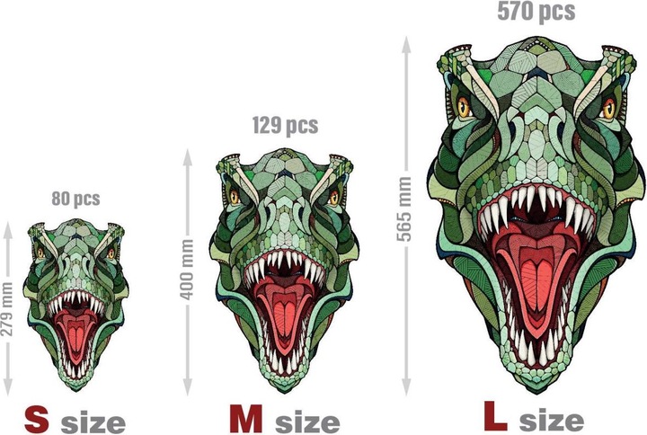 Produktbild Eco Wood Art Holz-Puzzle S - T-Rex (In Holzkiste) (80 Teile)