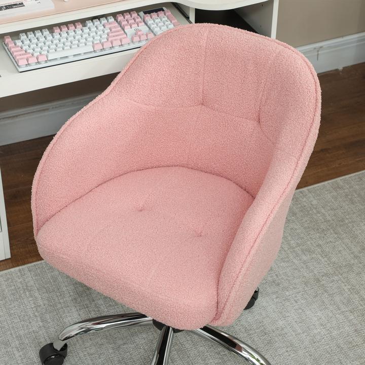 Produktbild Homcom Bürostuhl Polyester, Kunstleder Rosa