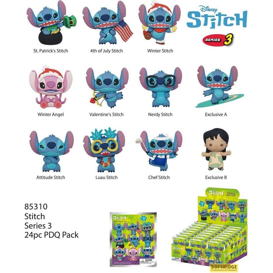 Monogram Int., Schlüsselanhänger, Lilo & Stich série 3 présentoir porte-clés sac à dos (24)