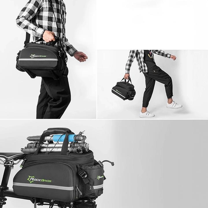 Produktbild Rockbros A6-03BK bicycle bag for trunk 35 l with fold-out pockets - black (35 l, Gepäckträgertasche)