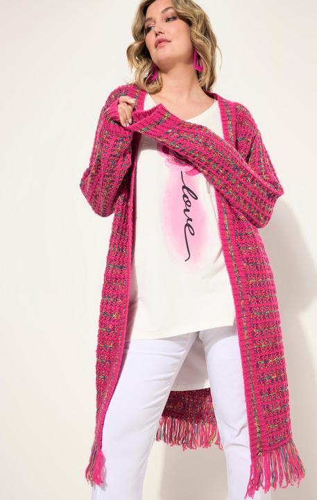 Produktbild Miamoda Long-Strickjacke, Straight Fit, Fransensaum (50, 52)