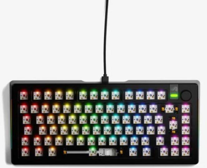Actual product image Glorious GMMK 3 Pro 75 % custom gaming keyboard - barebone, ISO layout, black (Barebone, Cable)
