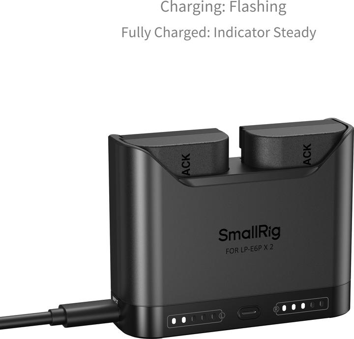 Actual product image SmallRig 5485 Turbo Charging Kit for LP-E6P Camera Batteries (Camera battery, Camera battery charger)
