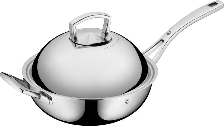 Produktbild WMF Wok Wokpfanne 28cm Metalldeckel Multiply Induktion Edelstahl unbeschichtet (28 cm, Wok Pfanne, Edelstahl)