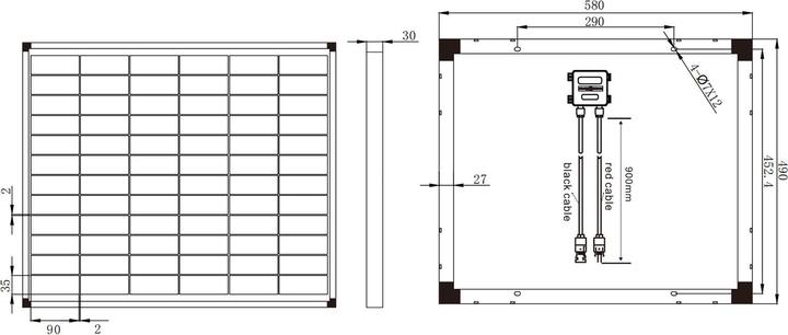 Actual product image Enjoy solar Monokristallines Solarmodul 80W/36V (80 W, 3.90 kg)