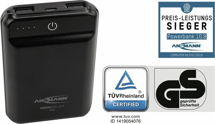 Produktbild Ansmann 10.8 mini (10000 mAh, 12 W, 37 Wh)
