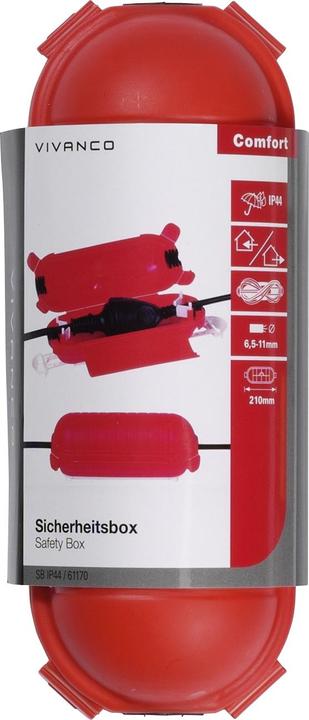 Actual product image Vivanco Safety box IP44, red