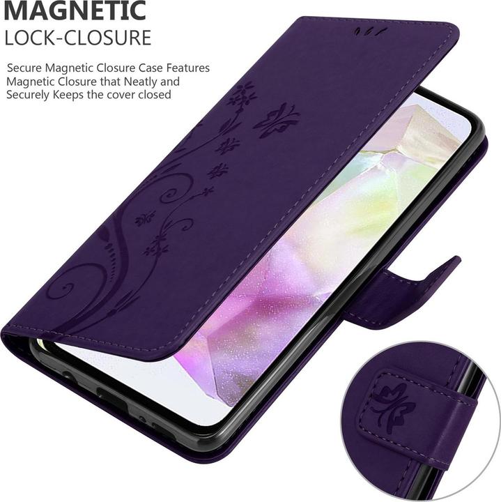 Produktbild Cadorabo Hülle für Samsung Galaxy A35 mit Blumen Muster (Samsung Galaxy A35)