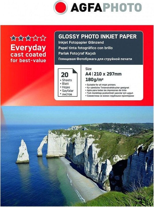 Actual product image AGFAPHOTO Everyday Photo Inkjet Paper Glossy 180 g A 4 20 sheets (180 g/m², A4, 20 x)