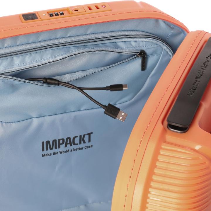 Actual product image Impackt IP1 - 4-wheel trolley with USB port, Garden Apricot (38 l)