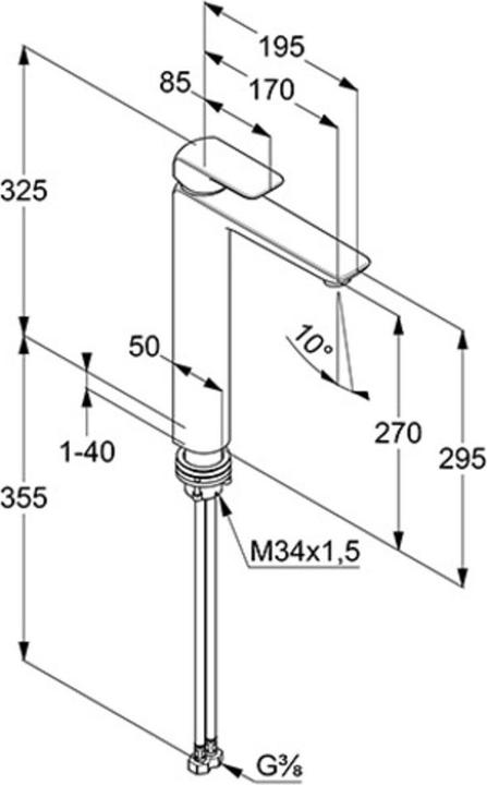 Actual product image Kludi Ameo basin mixer tap for wash basin without pop-up waste